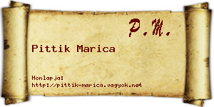 Pittik Marica névjegykártya